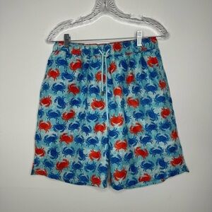 Peter Millar Seaside Collection crab print swim trunks L